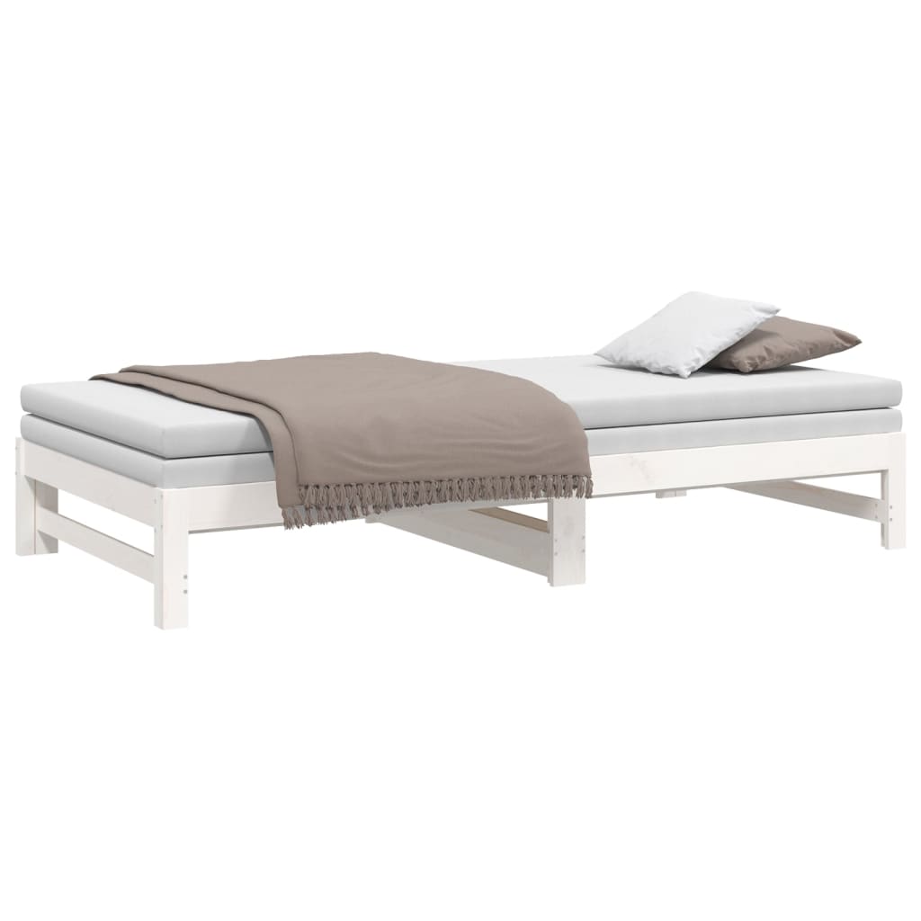 Lit coulissant sans matelas blanc 2x(80x200)cm - XIOS