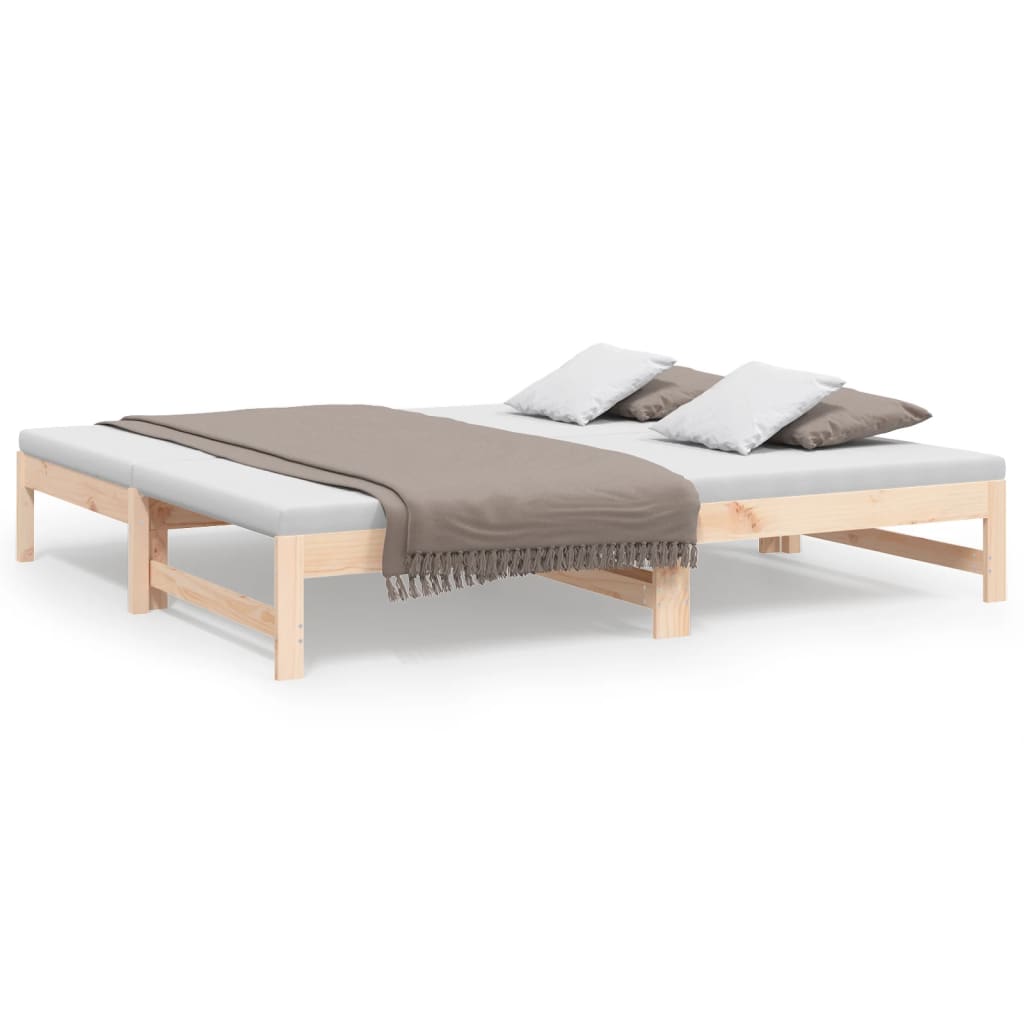 Lit coulissant sans matelas 2x(90x190) cm Bois de pin massif - XIOS