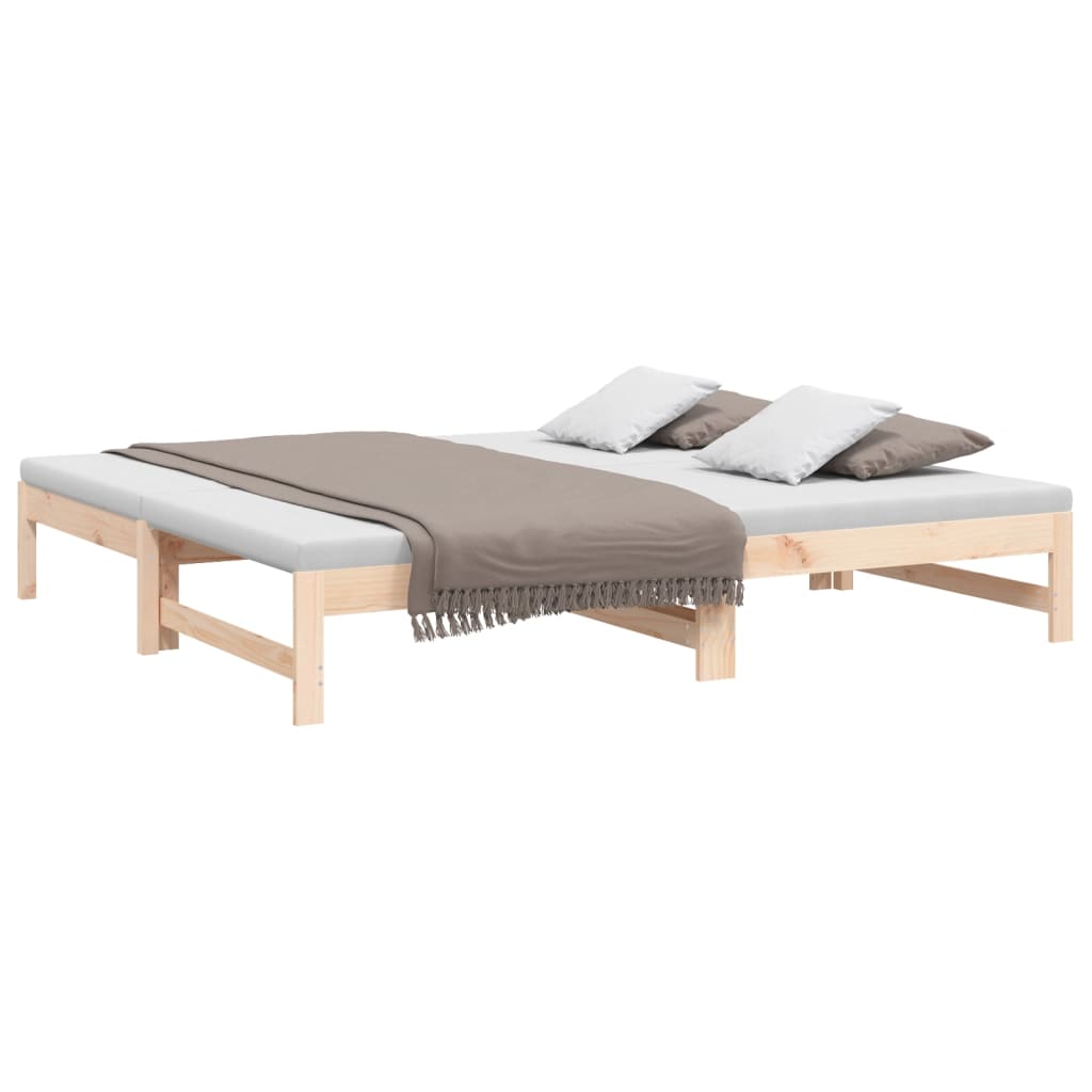 Lit coulissant sans matelas 2x(90x190) cm Bois de pin massif - XIOS