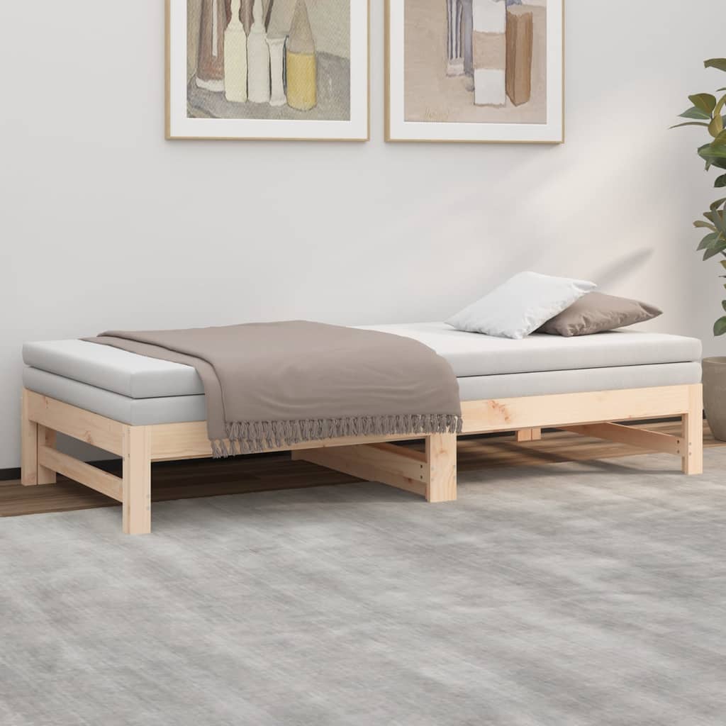 Lit coulissant sans matelas 2x(90x190) cm Bois de pin massif - XIOS