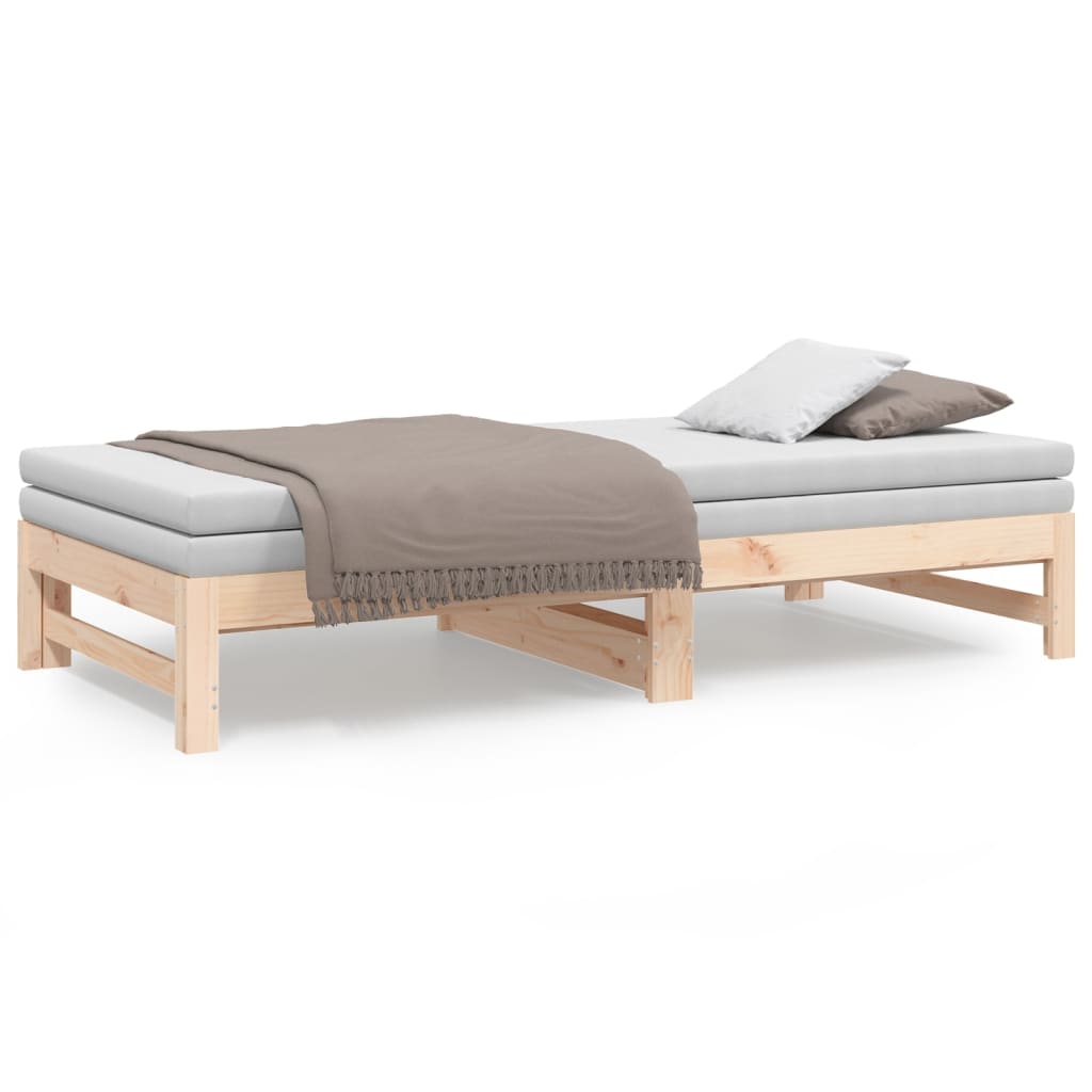 Lit coulissant sans matelas 2x(90x190) cm Bois de pin massif - XIOS