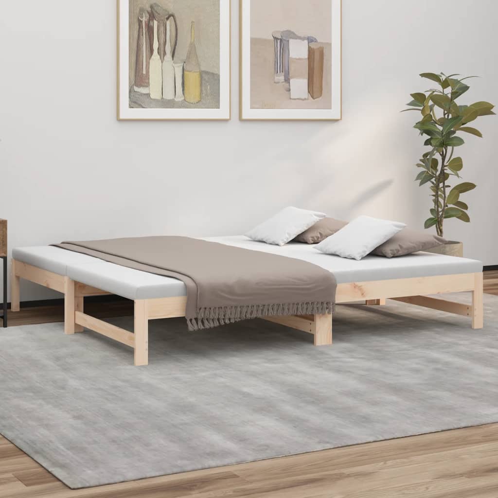 Lit coulissant sans matelas 2x(90x190) cm Bois de pin massif - XIOS
