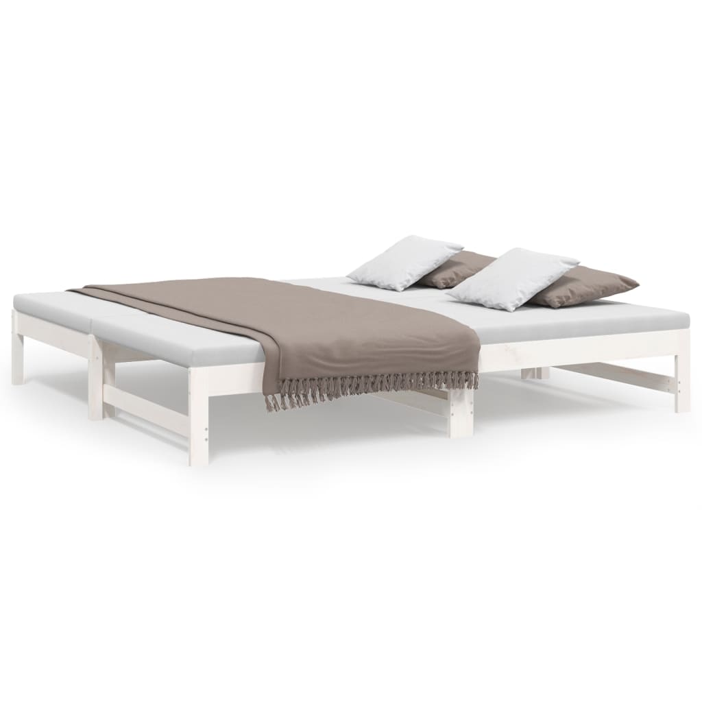 Lit coulissant sans matelas blanc 2x(90x190) cm - XIOS