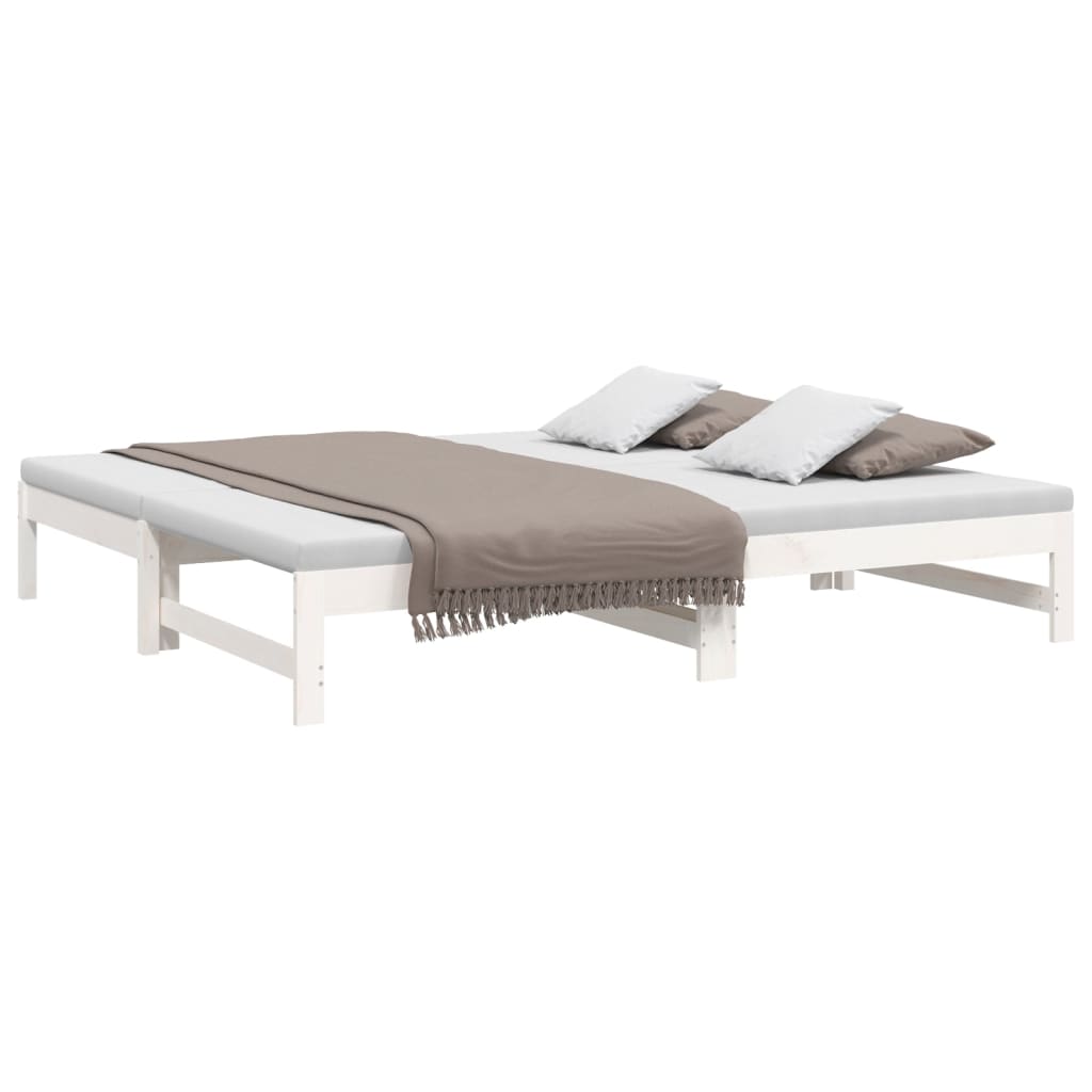 Lit coulissant sans matelas blanc 2x(90x190) cm - XIOS