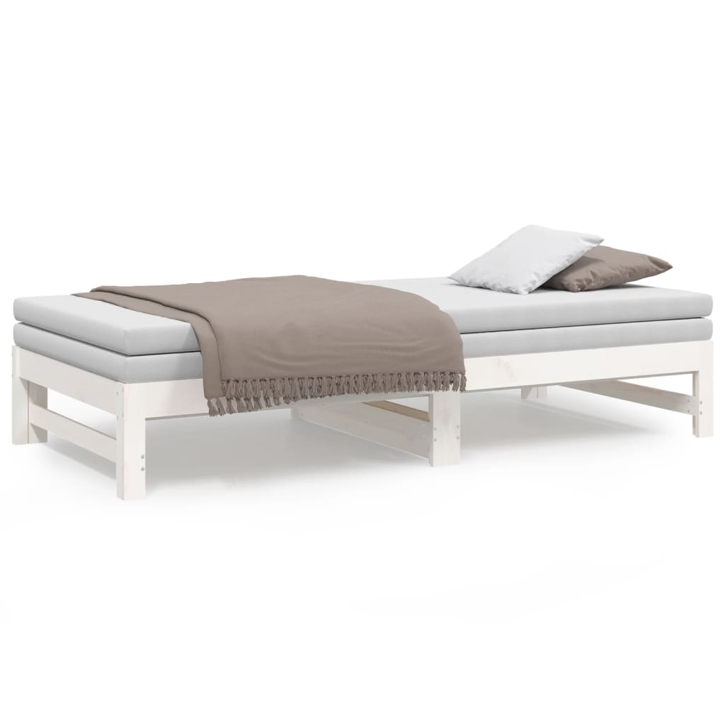 Lit coulissant sans matelas blanc 2x(90x190) cm - XIOS