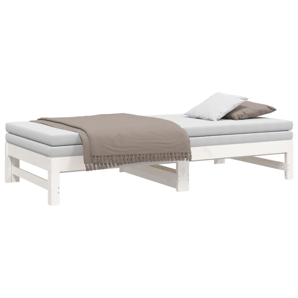 Lit coulissant sans matelas blanc 2x(90x190) cm - XIOS