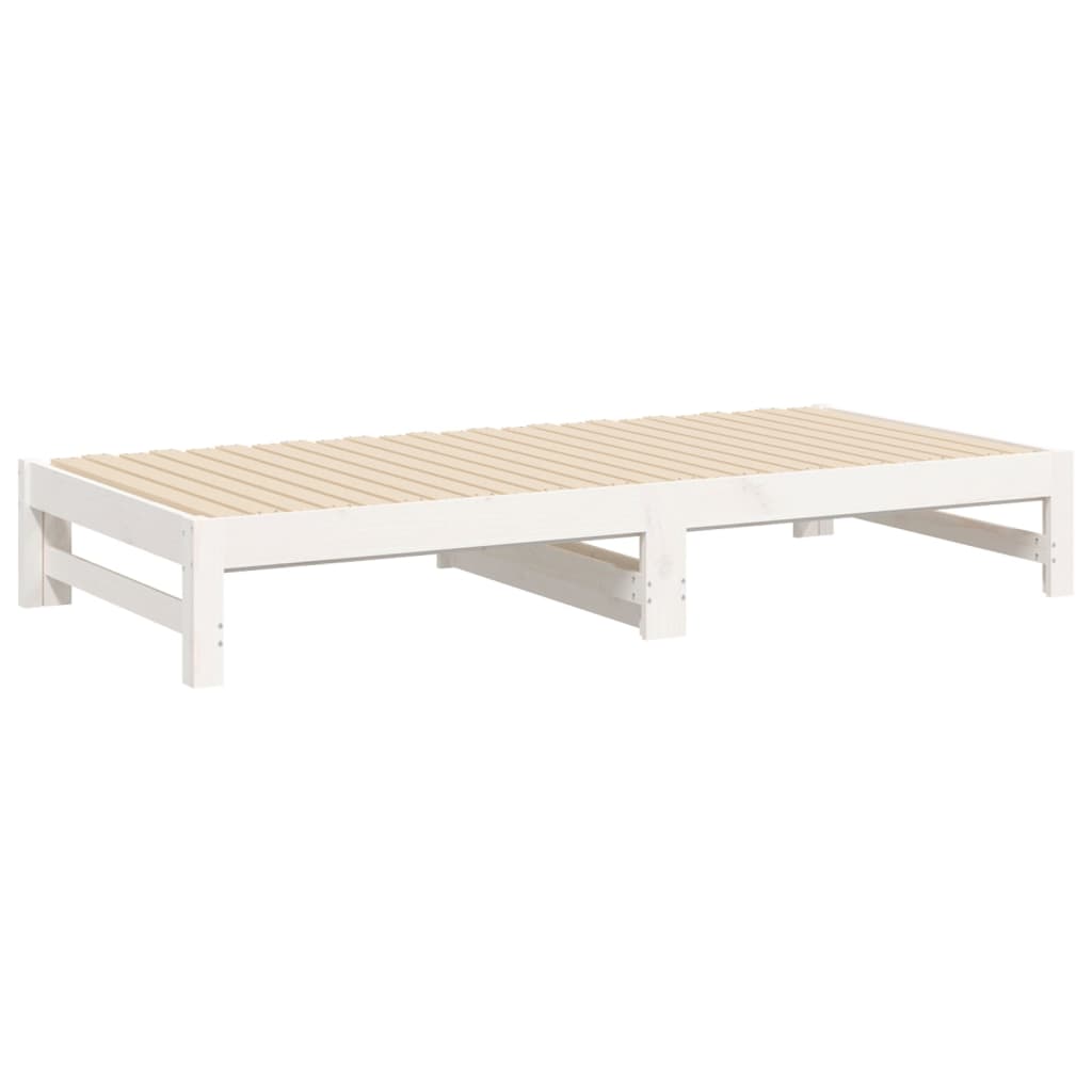 Lit coulissant sans matelas blanc 2x(90x190) cm - XIOS