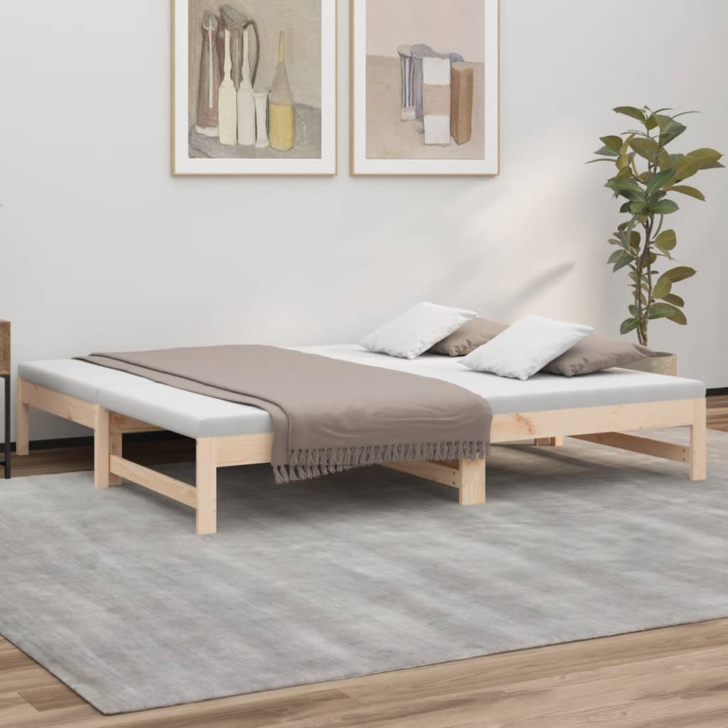 Lit coulissant 2x(75x190) cm Bois de pin massif - XIOS