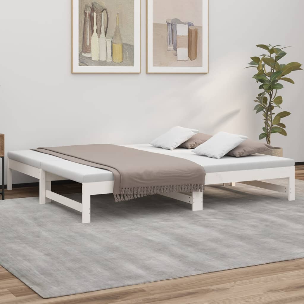 Lit coulissant sans matelas blanc 2x(75x190) cm - XIOS