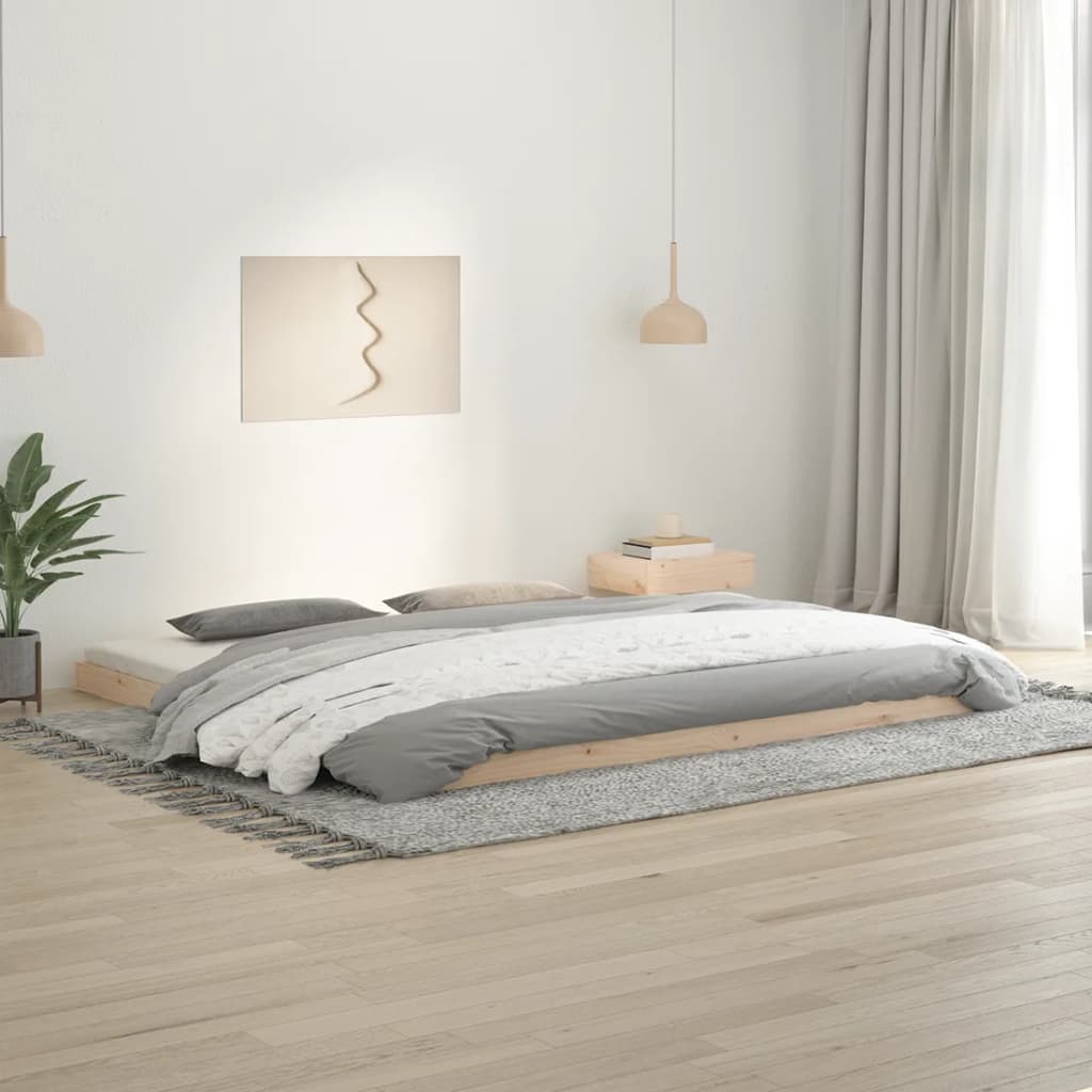 Cadre de lit sans matelas 200x200 cm bois massif de pin - XIOS