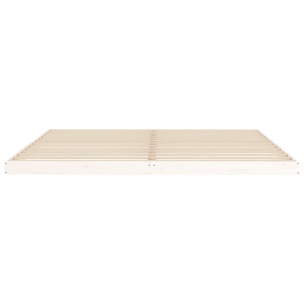 Cadre de lit sans matelas blanc 200x200 cm bois massif de pin - XIOS