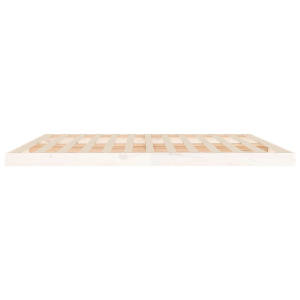 Cadre de lit sans matelas blanc 200x200 cm bois massif de pin - XIOS