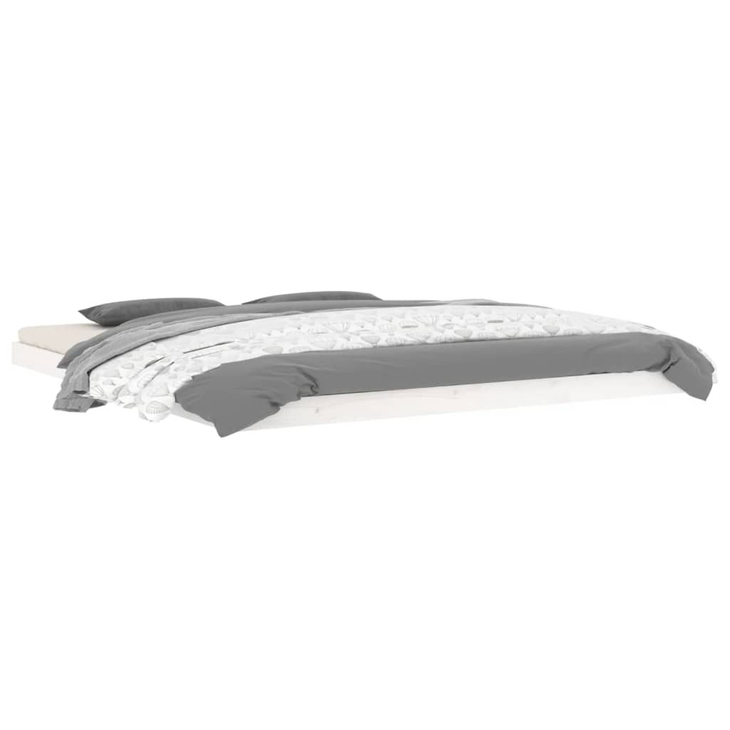 Cadre de lit sans matelas blanc 180x200 cm bois massif de pin - XIOS