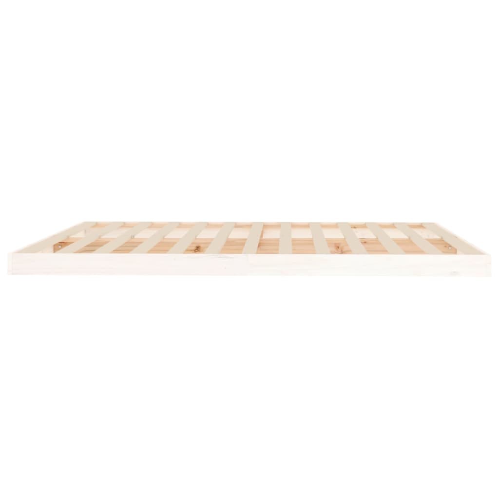 Cadre de lit sans matelas blanc 180x200 cm bois massif de pin - XIOS