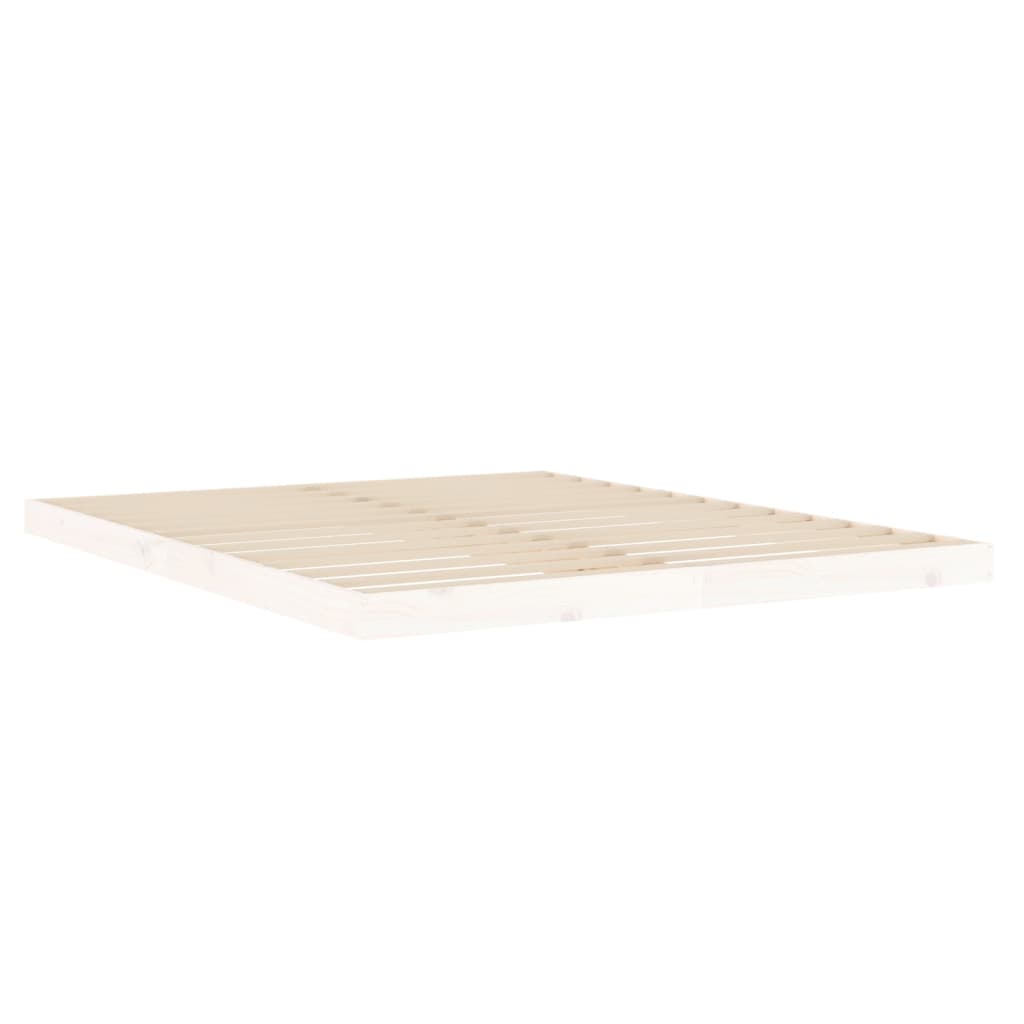 Cadre de lit sans matelas blanc 160x200 cm bois de pin massif - XIOS