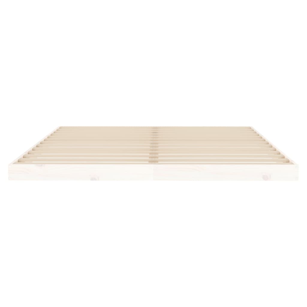 Cadre de lit sans matelas blanc 160x200 cm bois de pin massif - XIOS
