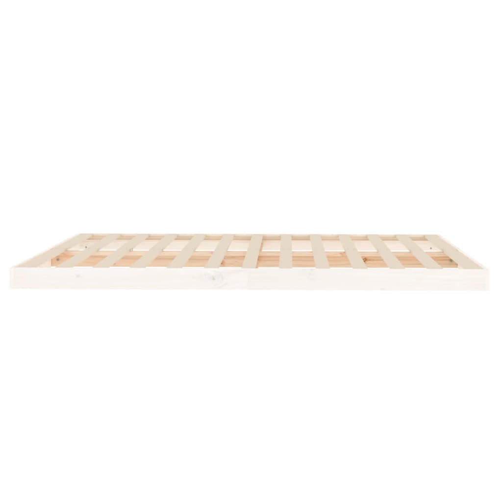 Cadre de lit sans matelas blanc 160x200 cm bois de pin massif - XIOS