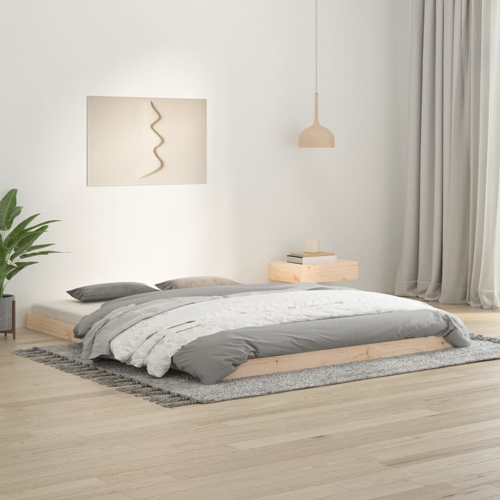 Cadre de lit sans matelas 150x200 cm bois massif de pin - XIOS