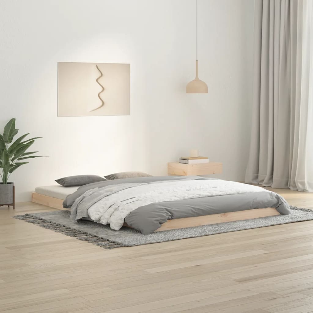 Cadre de lit sans matelas 140x200 cm bois massif de pin - XIOS