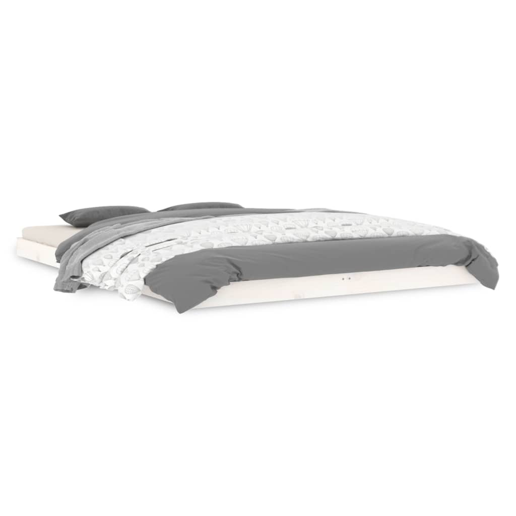 Cadre de lit sans matelas blanc 140x200 cm bois de pin massif - XIOS