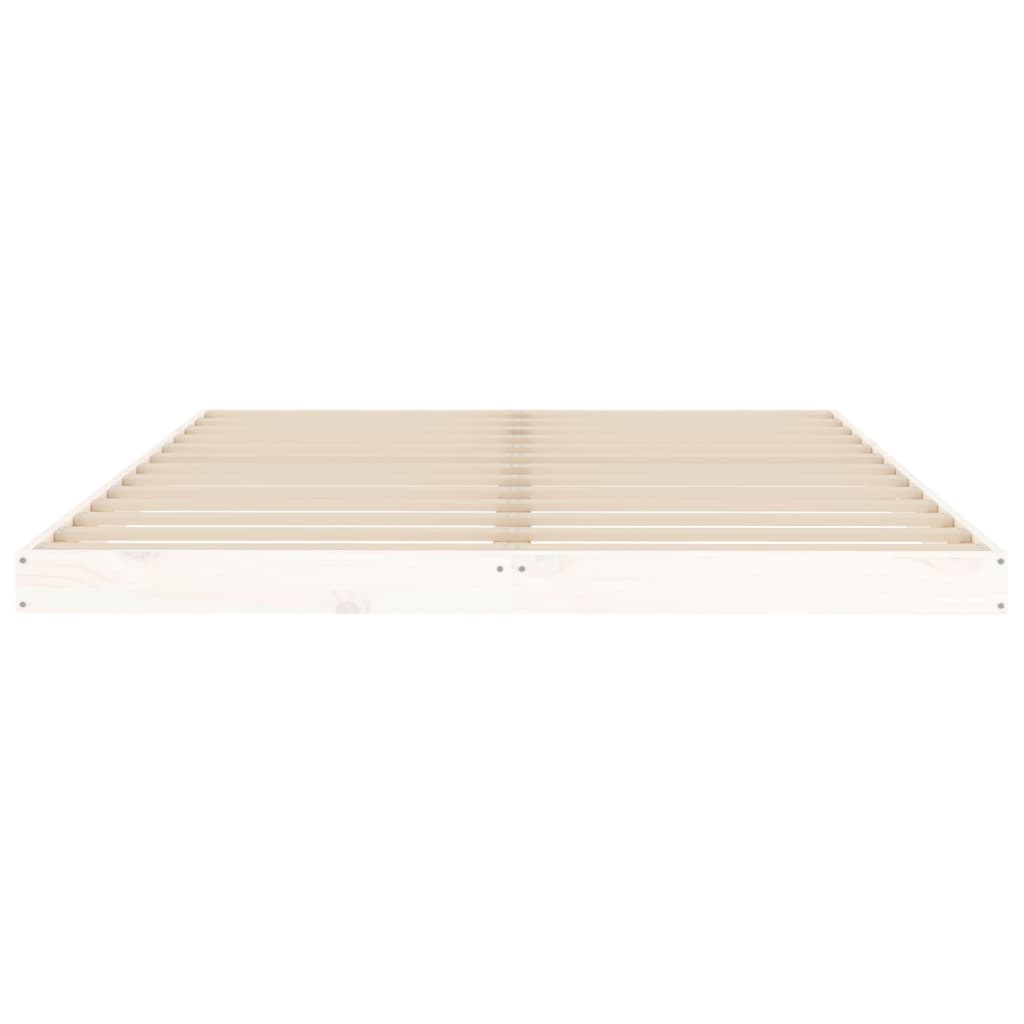 Cadre de lit sans matelas blanc 140x200 cm bois de pin massif - XIOS
