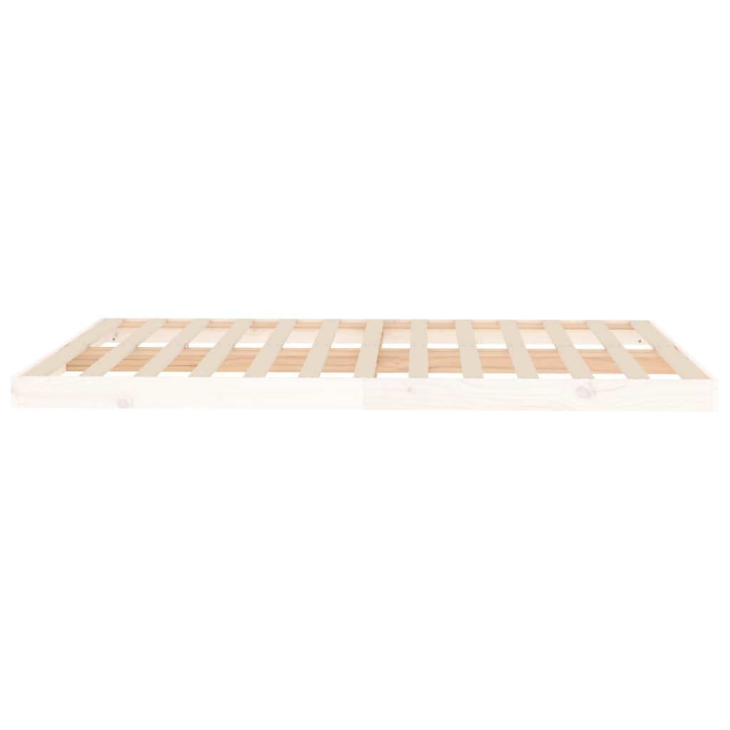 Cadre de lit sans matelas blanc 140x200 cm bois de pin massif - XIOS