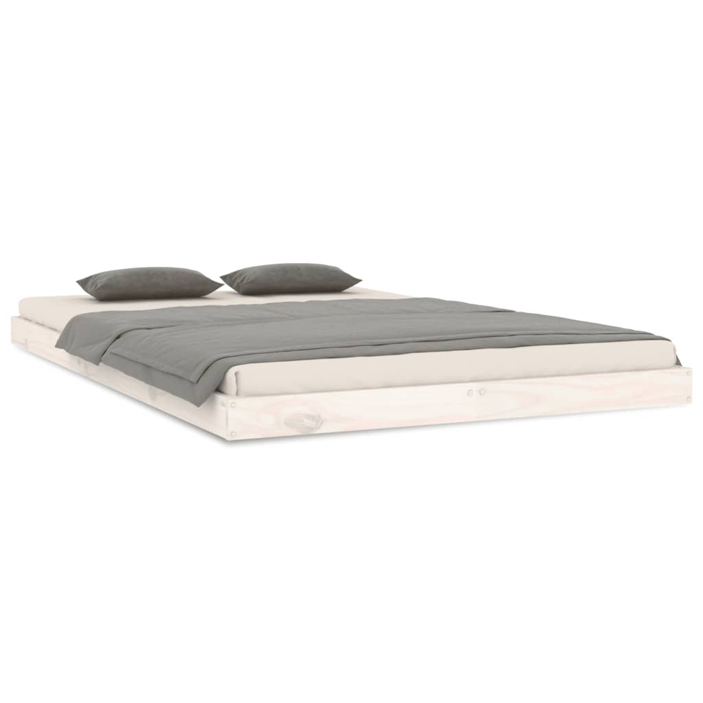 Cadre de lit sans matelas blanc 120x200 cm bois de pin massif - XIOS