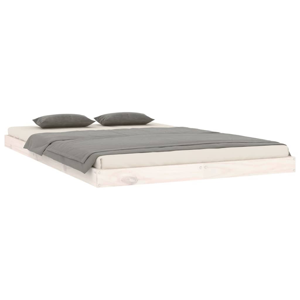 Cadre de lit sans matelas blanc 120x200 cm bois de pin massif - XIOS