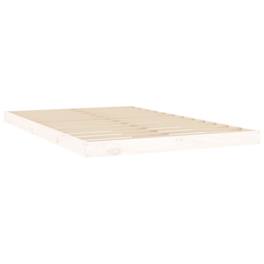 Cadre de lit sans matelas blanc 120x200 cm bois de pin massif - XIOS