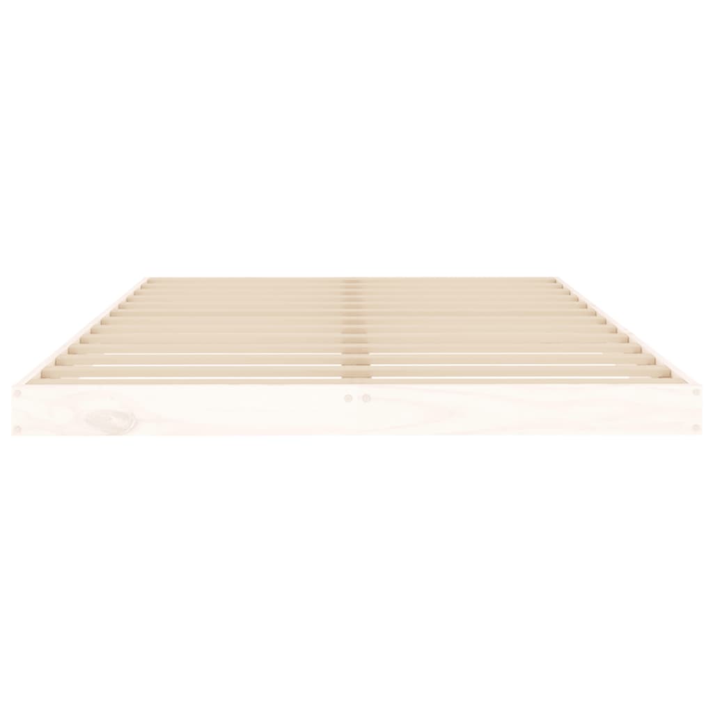 Cadre de lit sans matelas blanc 120x200 cm bois de pin massif - XIOS