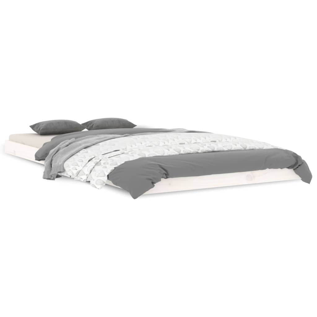 Cadre de lit sans matelas blanc 100x200 cm bois de pin massif - XIOS