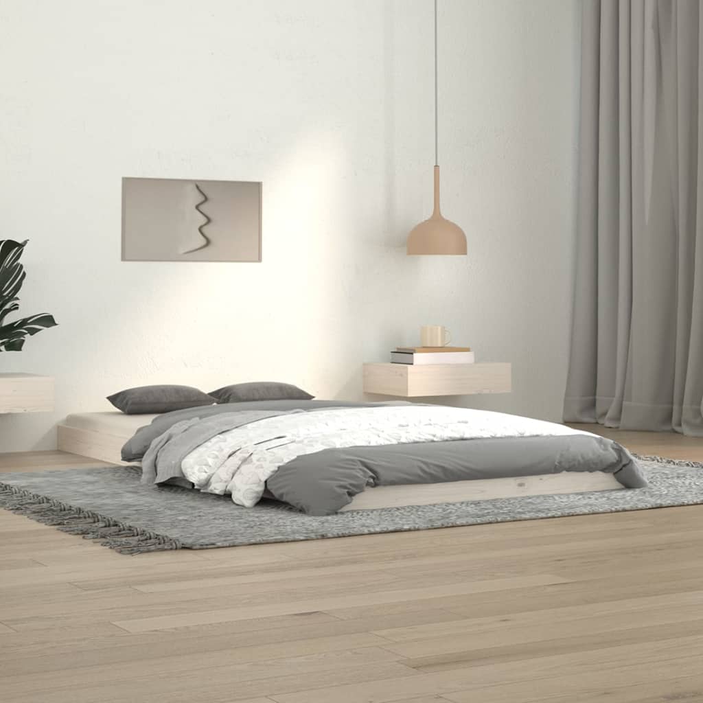 Cadre de lit sans matelas blanc 100x200 cm bois de pin massif - XIOS