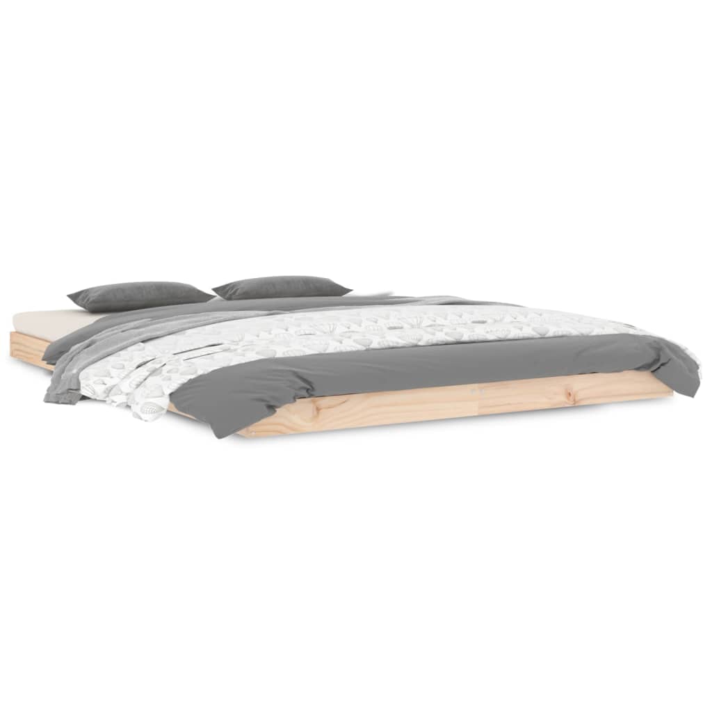 Cadre de lit sans matelas 140x190 cm bois de pin massif - XIOS