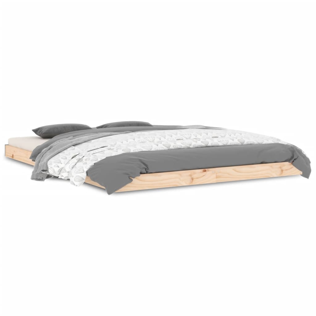 Cadre de lit sans matelas 135x190 cm bois de pin massif - XIOS