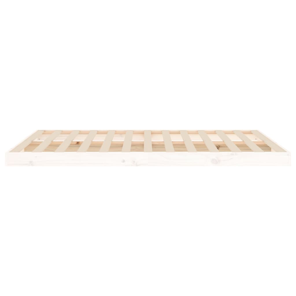 Cadre de lit sans matelas blanc 135x190 cm bois de pin massif - XIOS