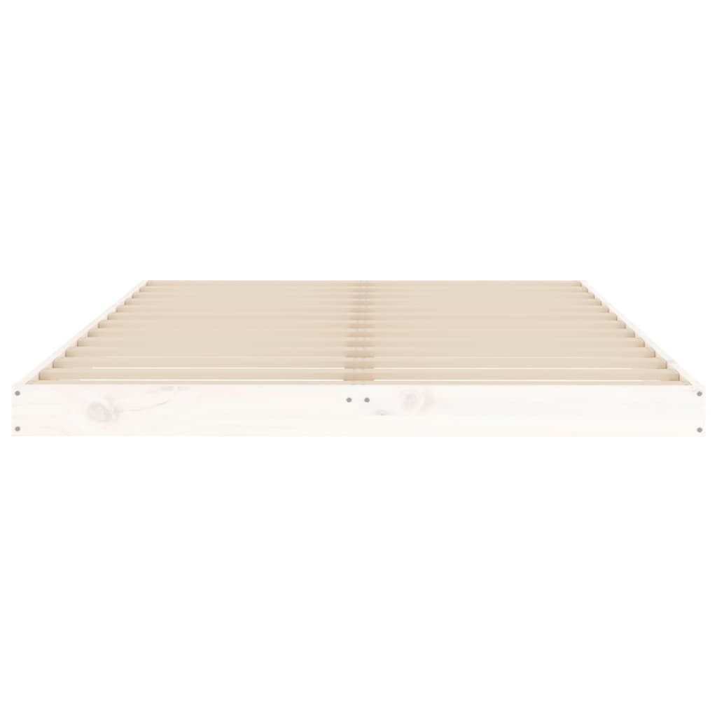 Cadre de lit sans matelas blanc 120x190 cm bois de pin massif - XIOS