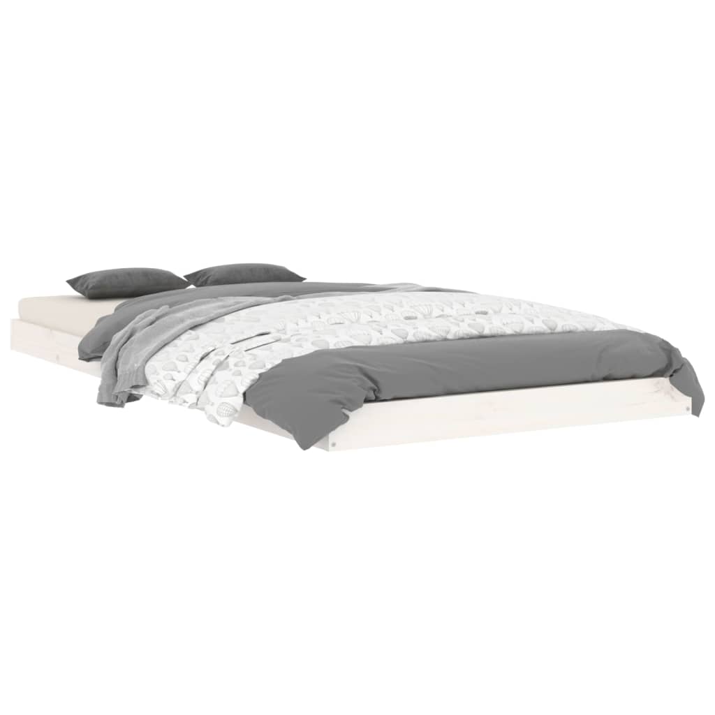 Cadre de lit sans matelas blanc 90x190 cm bois de pin massif - XIOS