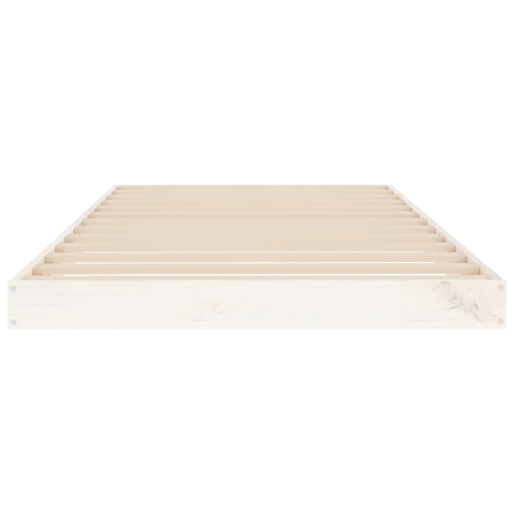 Cadre de lit sans matelas blanc 90x190 cm bois de pin massif - XIOS