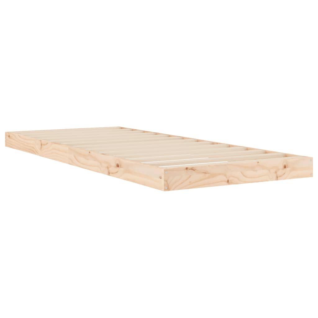 Cadre de lit sans matelas 75x190 cm bois de pin massif - XIOS
