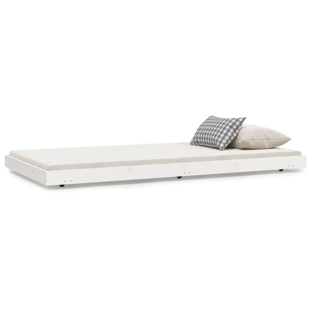 Cadre de lit sans matelas blanc 100x200 cm bois de pin massif - XIOS