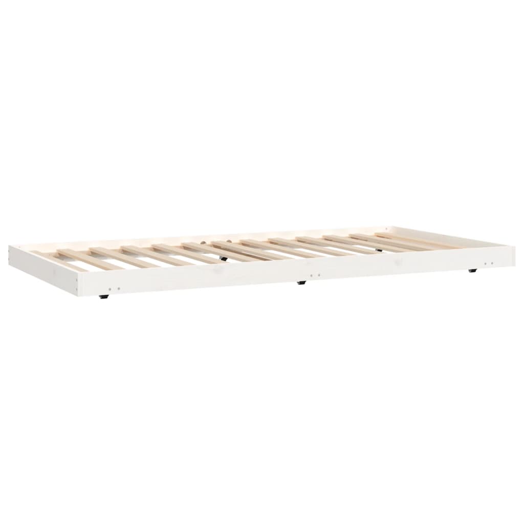 Cadre de lit sans matelas blanc 100x200 cm bois de pin massif - XIOS