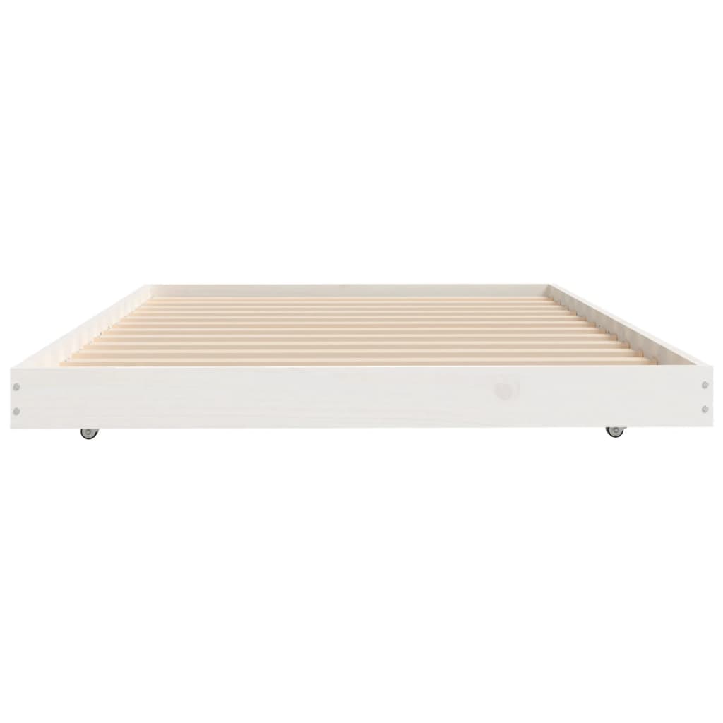 Cadre de lit sans matelas blanc 100x200 cm bois de pin massif - XIOS