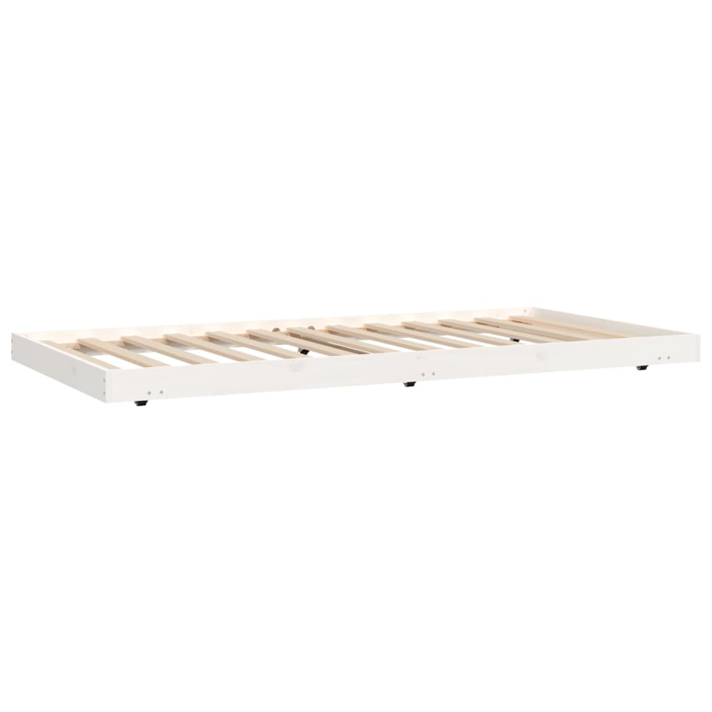 Cadre de lit sans matelas blanc 90x200 cm bois de pin massif - XIOS