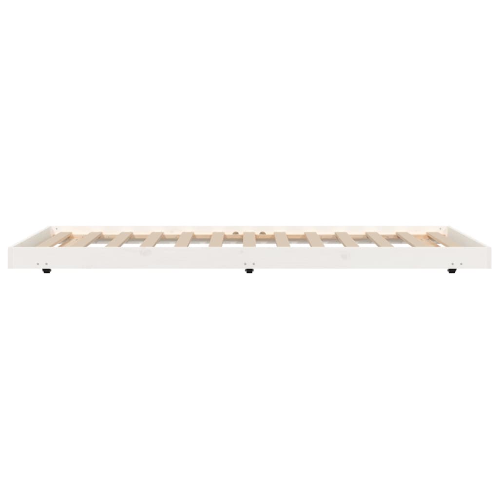 Cadre de lit sans matelas blanc 90x200 cm bois de pin massif - XIOS