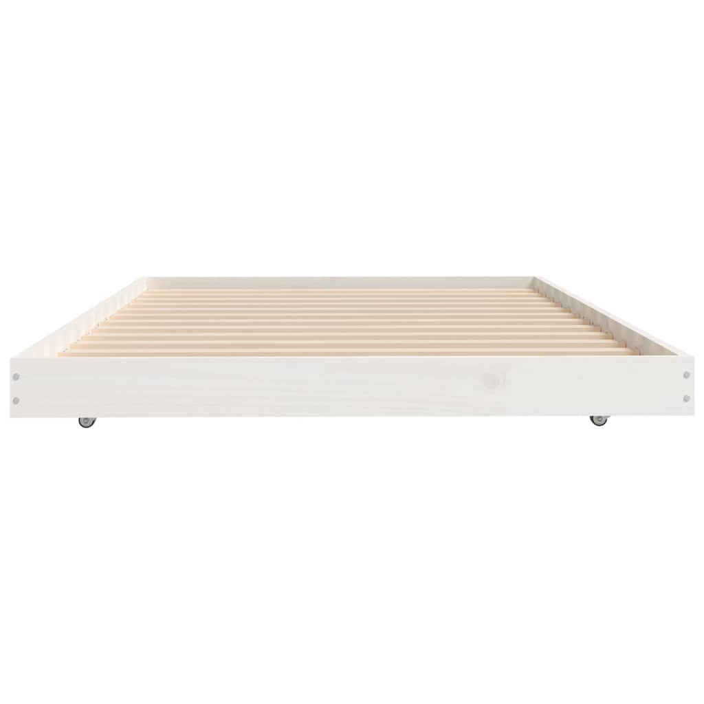 Cadre de lit sans matelas blanc 90x200 cm bois de pin massif - XIOS