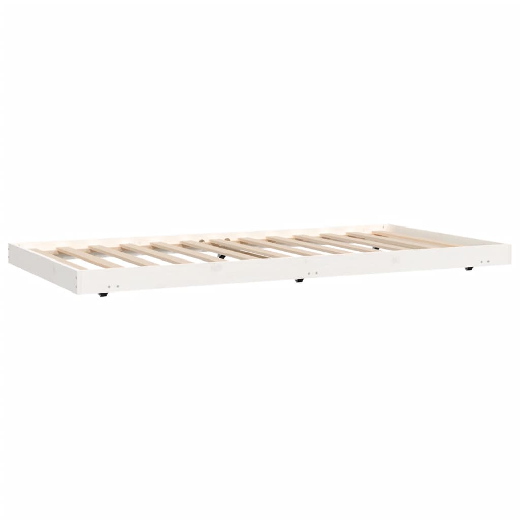 Cadre de lit sans matelas blanc 80x200 cm bois massif de pin - XIOS
