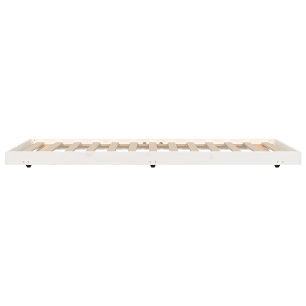 Cadre de lit sans matelas blanc 80x200 cm bois massif de pin - XIOS
