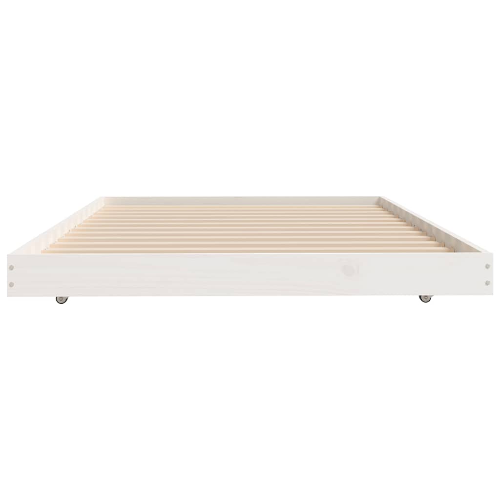 Cadre de lit sans matelas blanc 80x200 cm bois massif de pin - XIOS