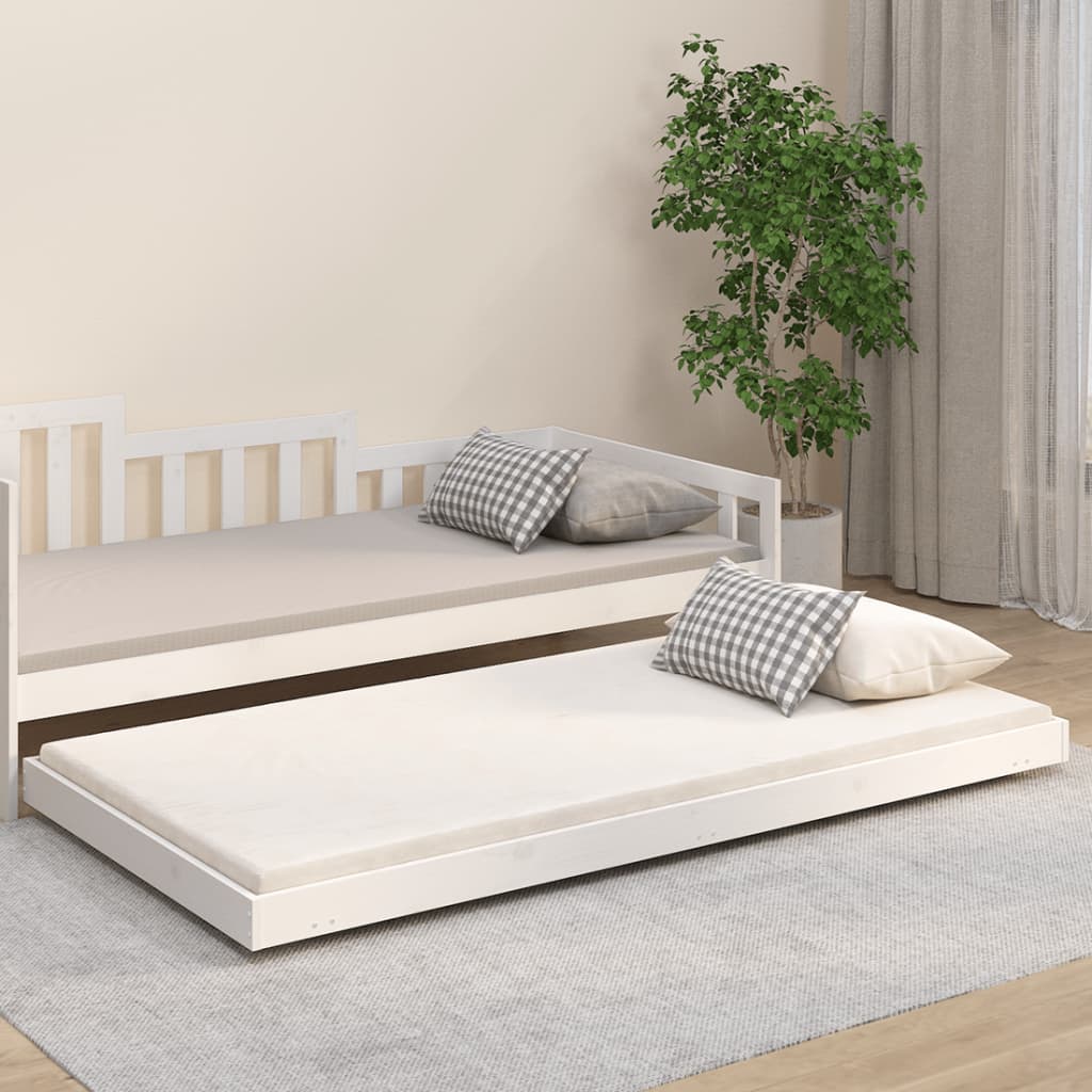Cadre de lit sans matelas blanc 80x200 cm bois massif de pin - XIOS