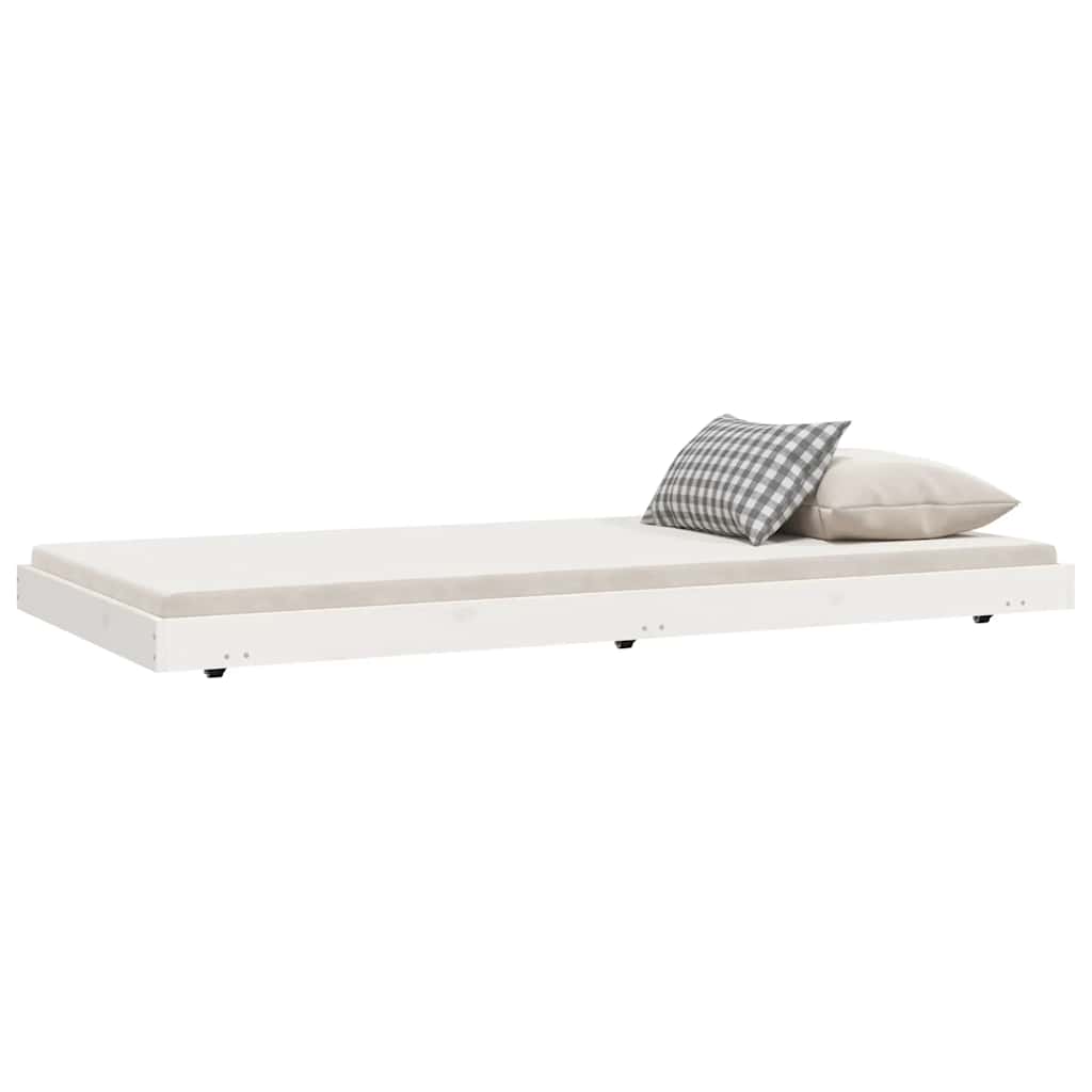Cadre de lit sans matelas blanc 90x190 cm bois de pin massif - XIOS